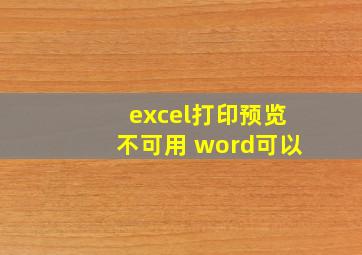 excel打印预览不可用 word可以